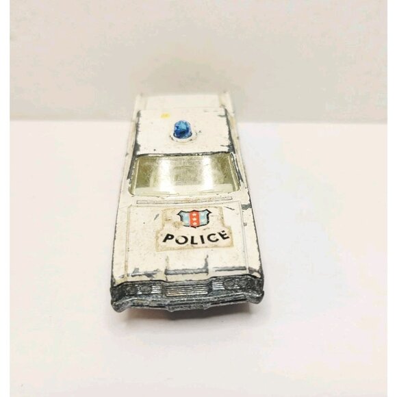 1968 Matchbox Lesney No.55/73 Mercury White Police Car Sedan Cop Blue Dome - Picture 3 of 6